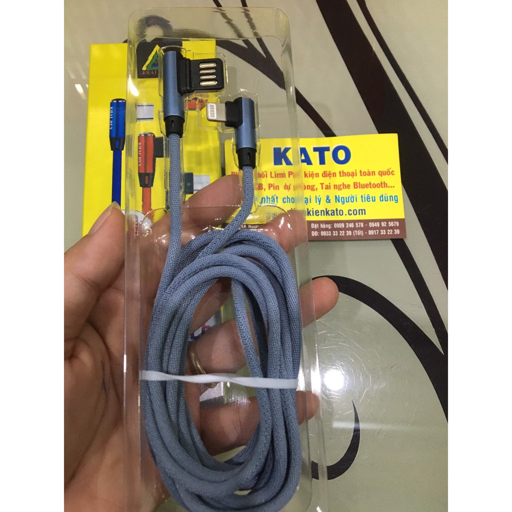 Cáp Sạc Nhanh Khai Duy CD004I  2.4A Dài 2 mét-Dây Sạc- BH 1 Năm