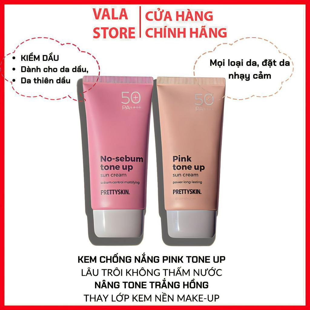 Kem Chống Nắng Nâng Tone DA Prettyskin Pink, No-sebum Tone Up Sun Cream 70ML
