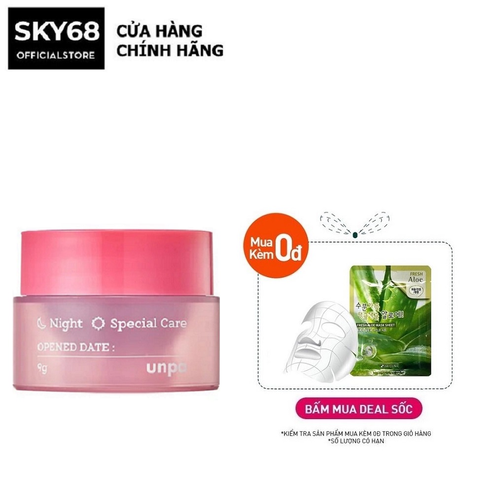 Mặt Nạ Ngủ Môi Dưỡng Ẩm Chống Lão Hóa Unpa Bubi Bubi Lip Mask 9g