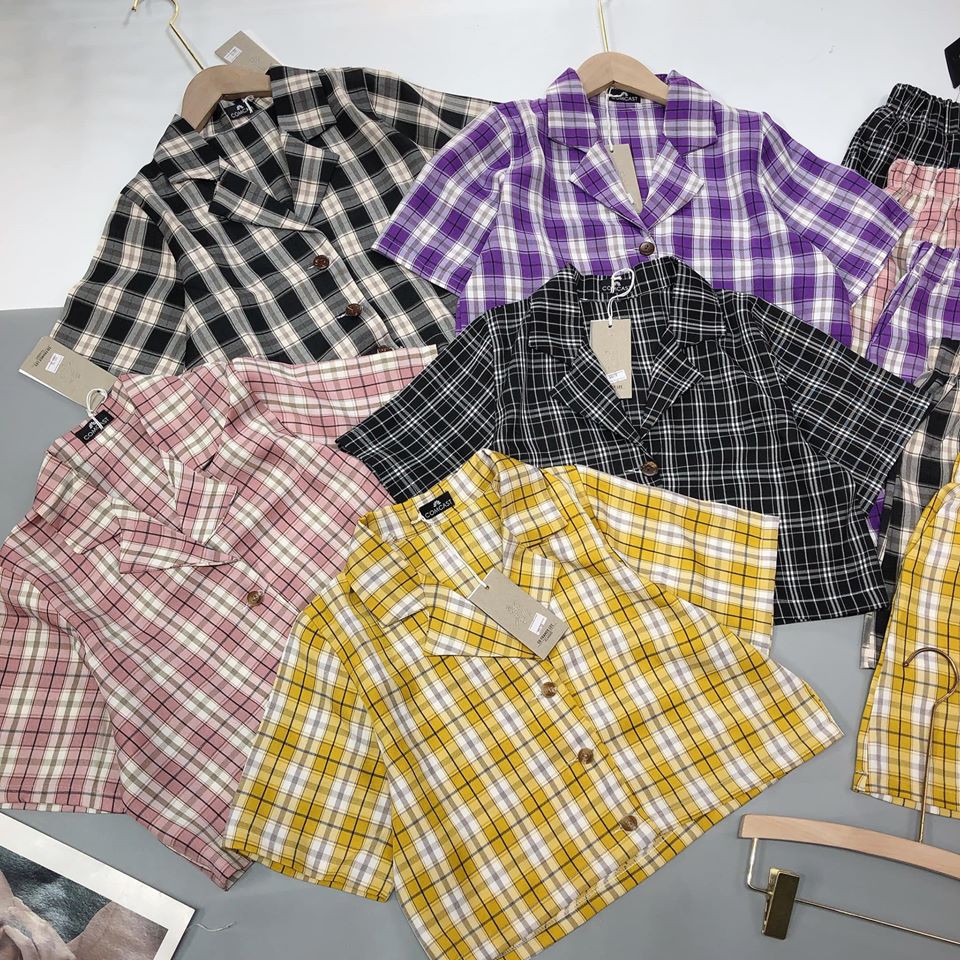 Set áo + quần sooc kẻ 0019 (kèm ảnh thật,video) | BigBuy360 - bigbuy360.vn