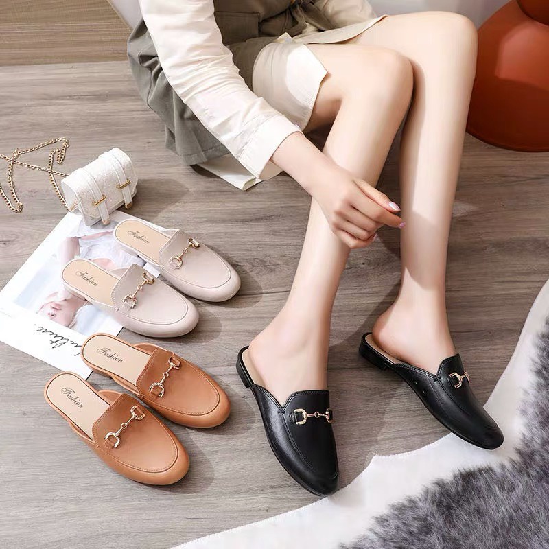 dép nữ - sục nữ - sục kín mũi giày nữ giả da
