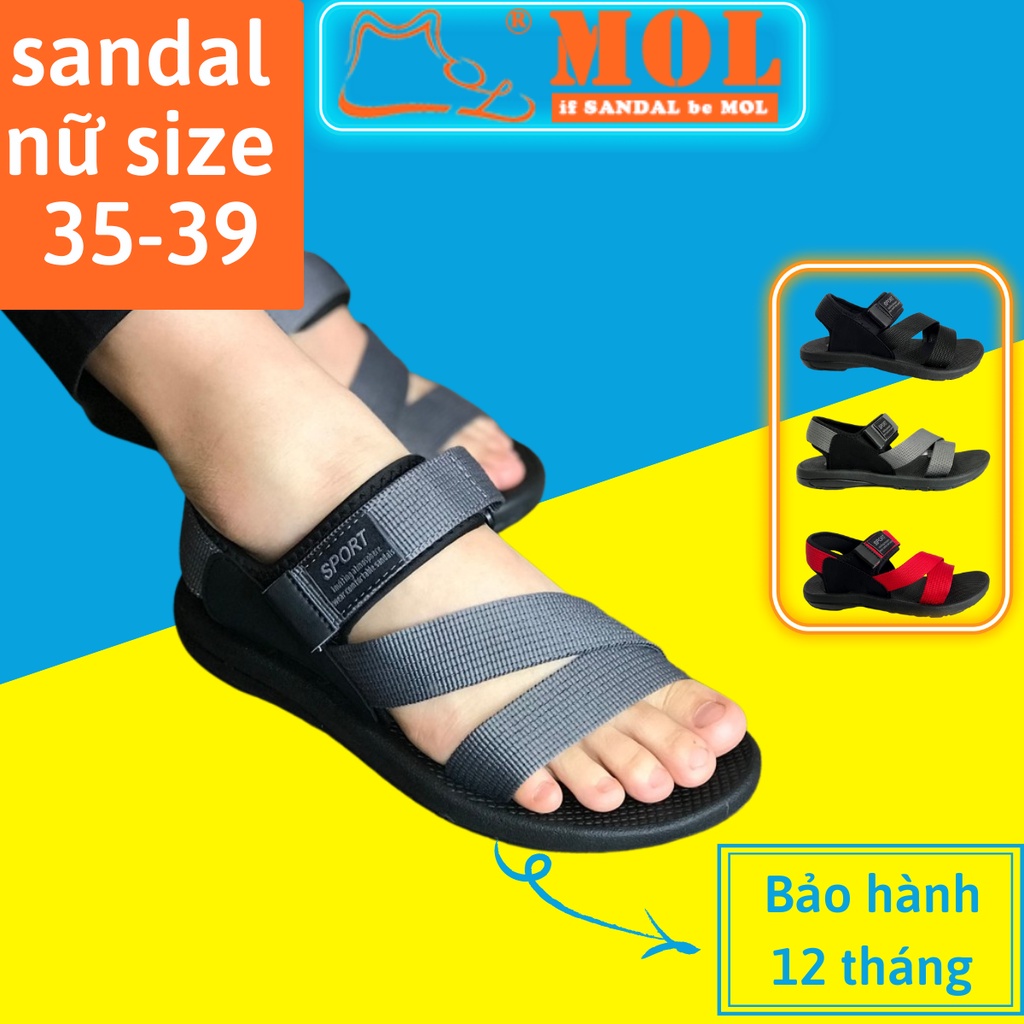 Giày xăng đan nữ quai chéo vải dù cotton RV871G - Sandal nữ Rova