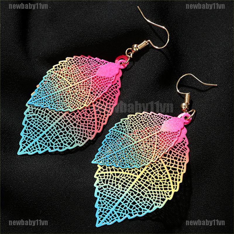 Bông Tai HợP Kim HìNh Lá NhiềU MàU SắC