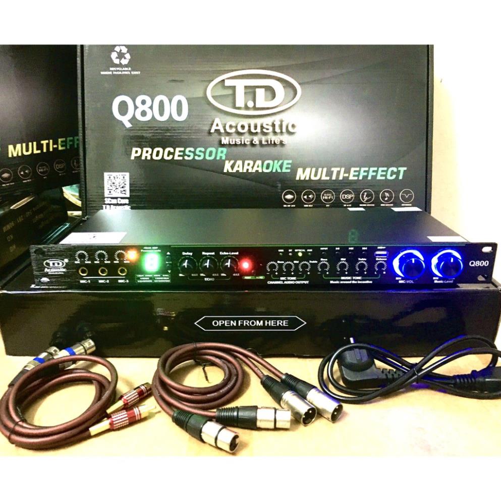 Vang Lai Số TD Q800 (Có Reverb)(Tặng 2 Dây CANON): 8 Chế Độ Hát Karaoke.Kết Nối Quang Học OPTICAL,BLUETOOTH,USB,AV