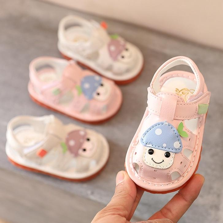 Sandal Dép Tập Đi Quai Hậu Cho Bé Trai Bé Gái có kèn kêu tít tít Chống Trơn Chống Vấp Từ 0 - 2 Tuổi Phuong linh 86 E59