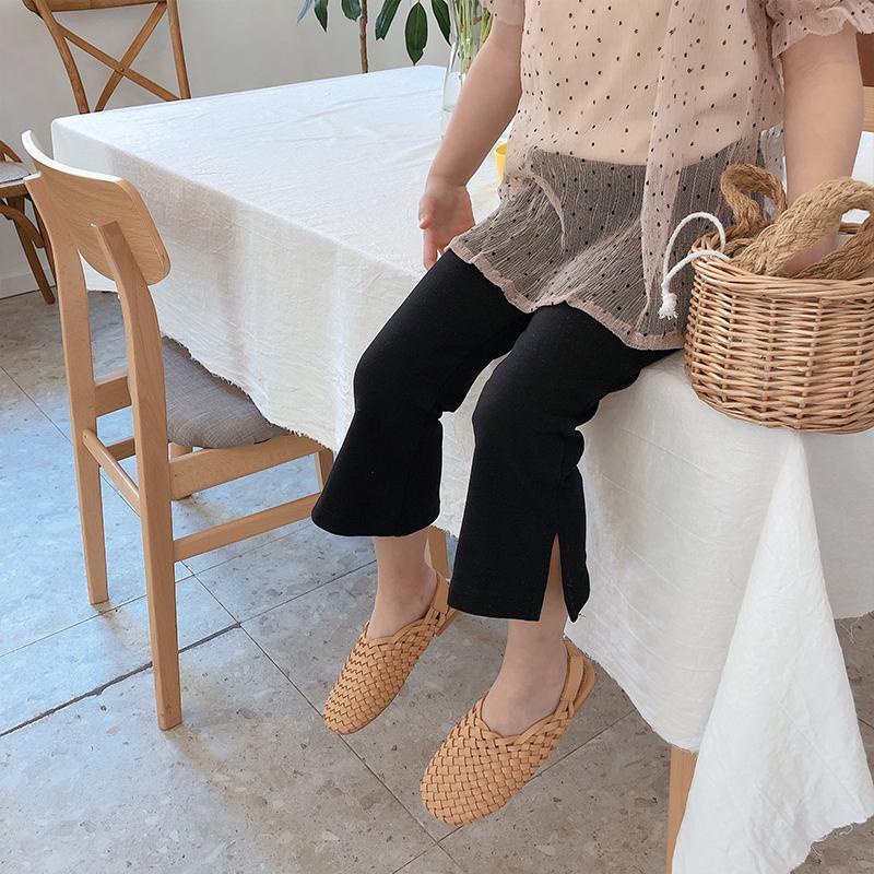 Quần Cotton Trơn Màu Ôm Dáng Ống Loe Thời Trang Nhật Hàn Mới 2022 Cho Bé Gái