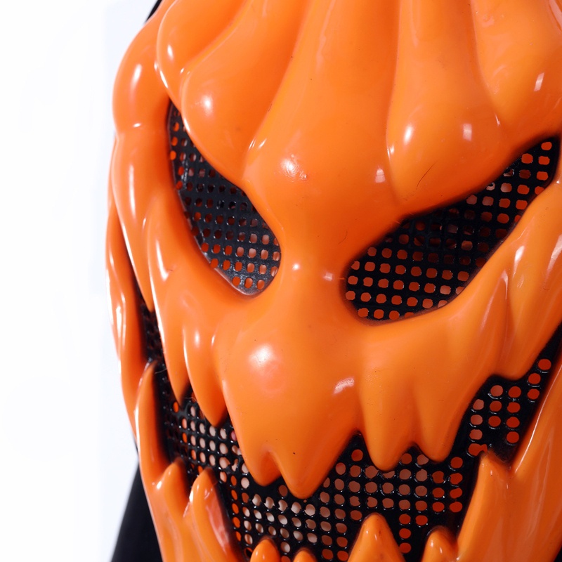 Youyo Mặt Nạ Hóa Trang Halloween Hình Bí Ngô Ác Quỷ Màu Cam Kèm Khăn Turban Cho Tiệc Kinh Dị