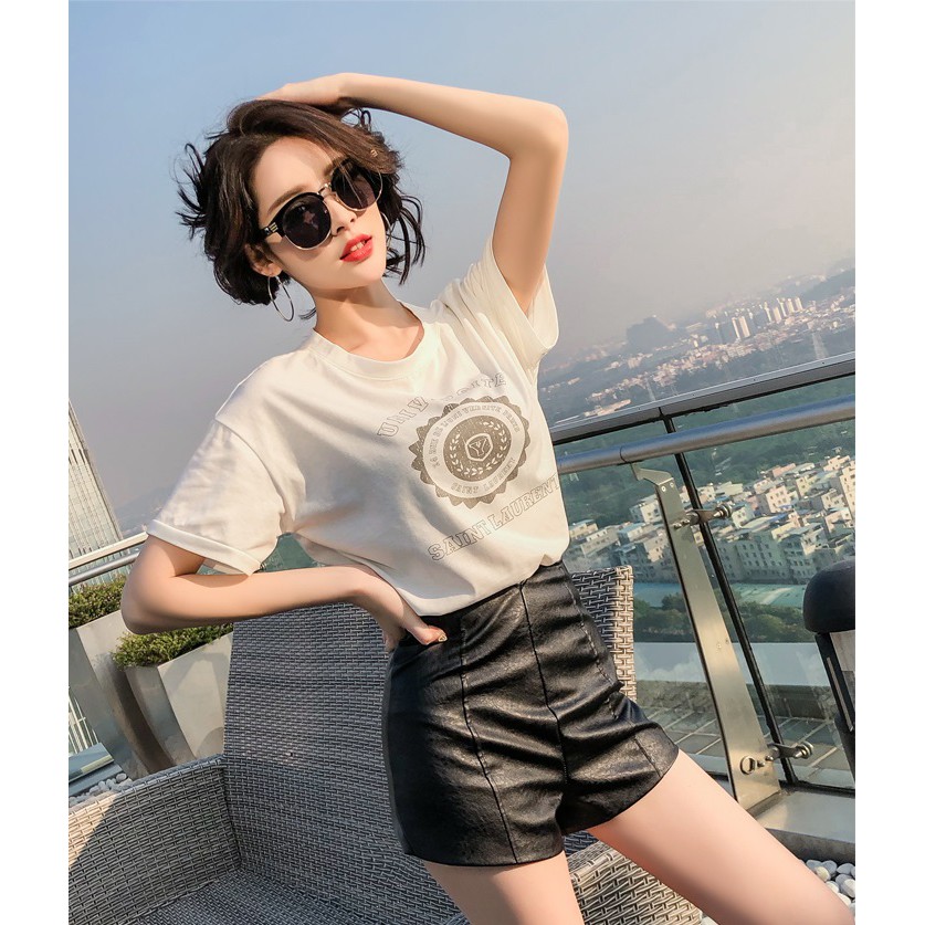 Quần Da Ngắn Eo Cao Tôn Dáng - Hàng Loại 1
