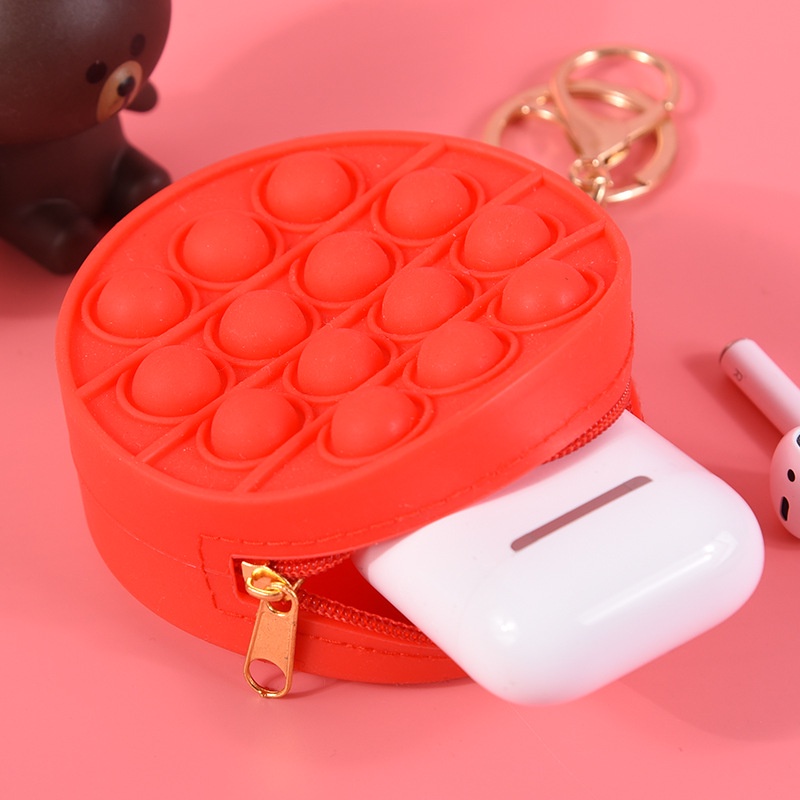 Pop it Đồ Chơi Ví Nhỏ Đựng Tiền Xu Có Móc Khóa Hình Fidget Spinner