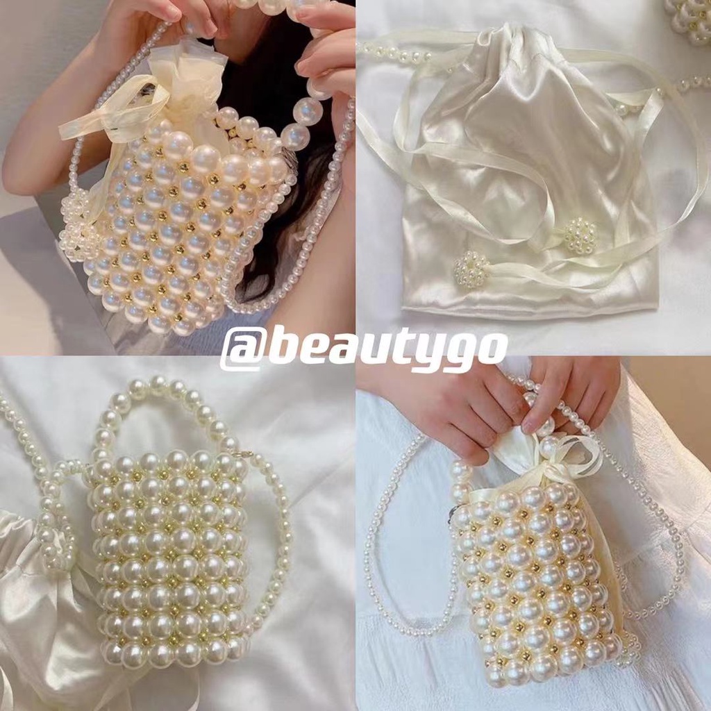 Túi Đeo Chéo Ngọc Trai Handmade Thời Trang Dành Cho Nữ