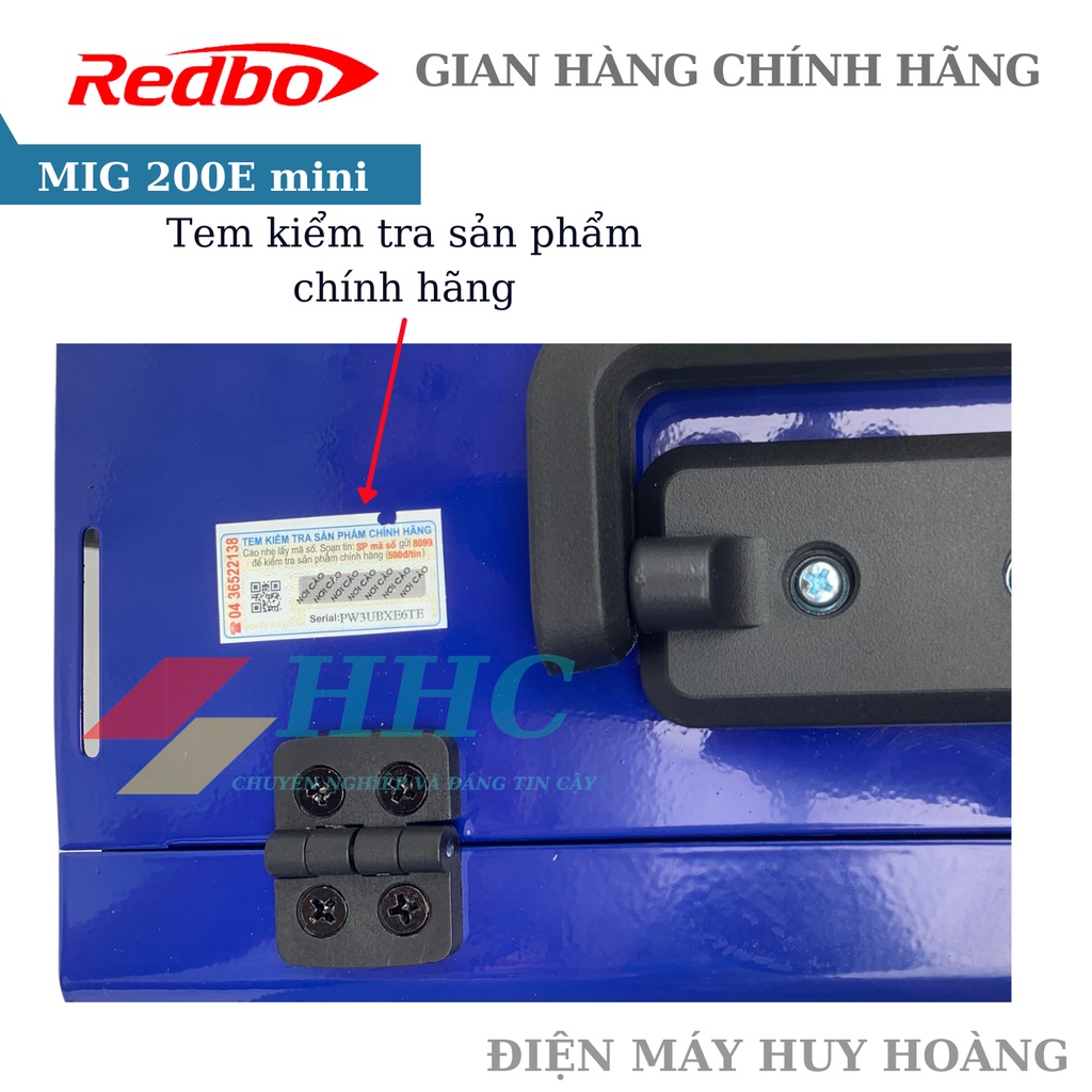 Máy Hàn Mig Không Dùng Khí Mini Redbo Mig 200E, máy hàn mig cao cấp cho thợ hàn không chuyên