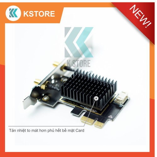 Card Wifi Intel 3168AC 9260AC AX200 AX210 có tản nhiệt- 2 băng tần 2.4G/5G - Bluetooth | BigBuy360 - bigbuy360.vn