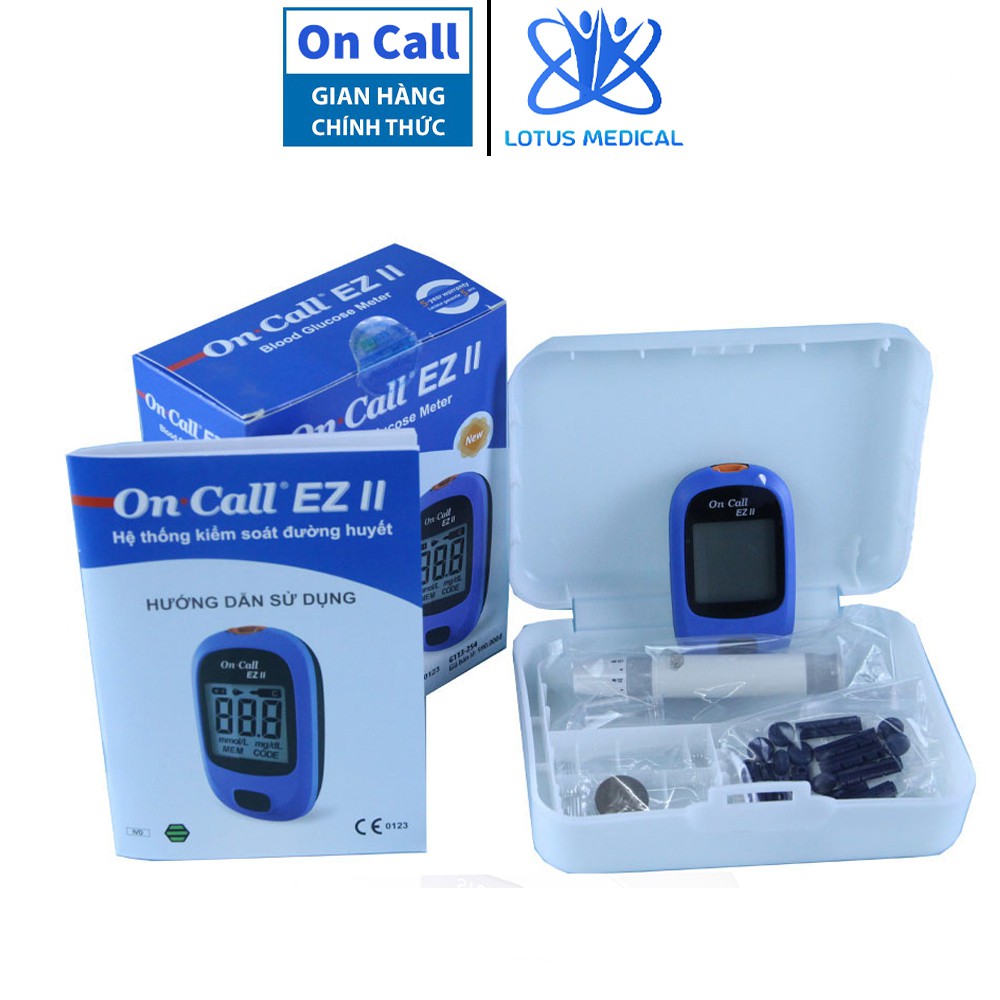 Máy đo đường huyết ON CALL EZ II  - Máy đo tiểu đường tặng kèm 25 que thử và 25 kim chích