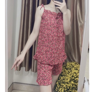 Bộ 2 dây nữ hoa nhí, lanh lụa, mát mẻ, trẻ đẹp hiệu Cizi.shop