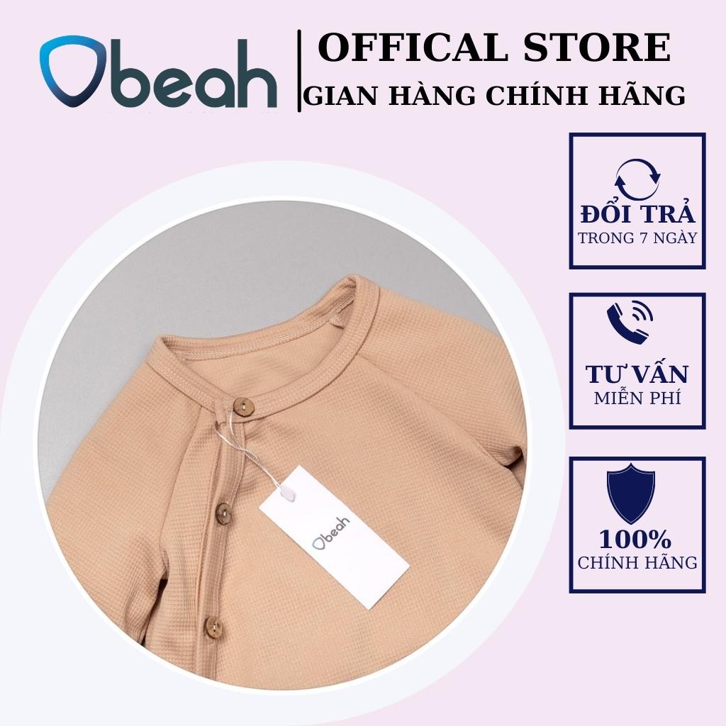 Đồ bộ bé trai, set bộ cotton tổ ong màu cà phê Fullsize từ 59 đến 90 cho bé từ 0 đến 24 tháng obeah_officialstore