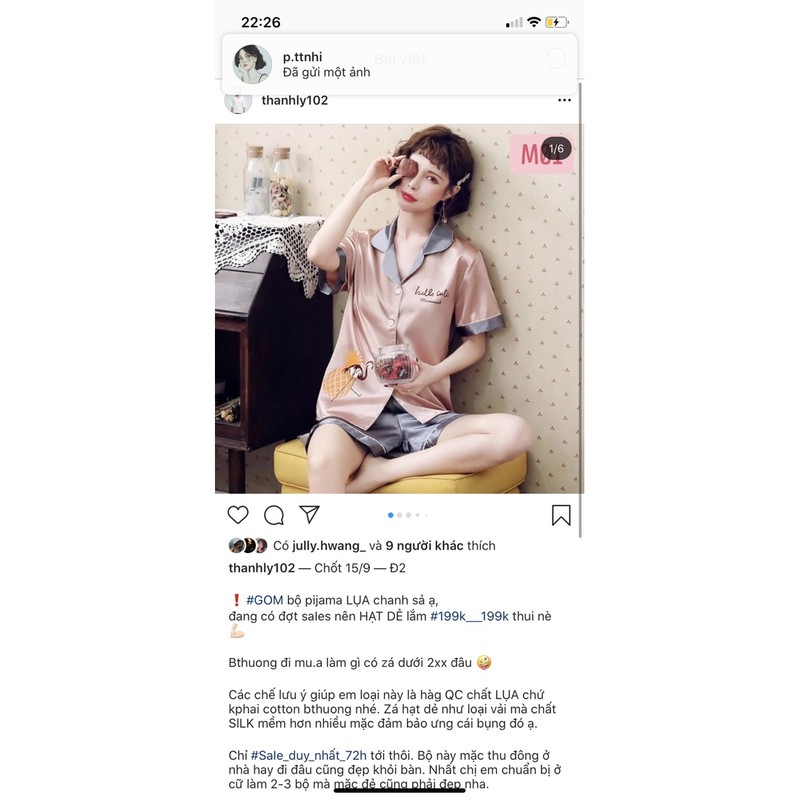 Trả hàng đồ bộ nữ( khách note tên insta)
