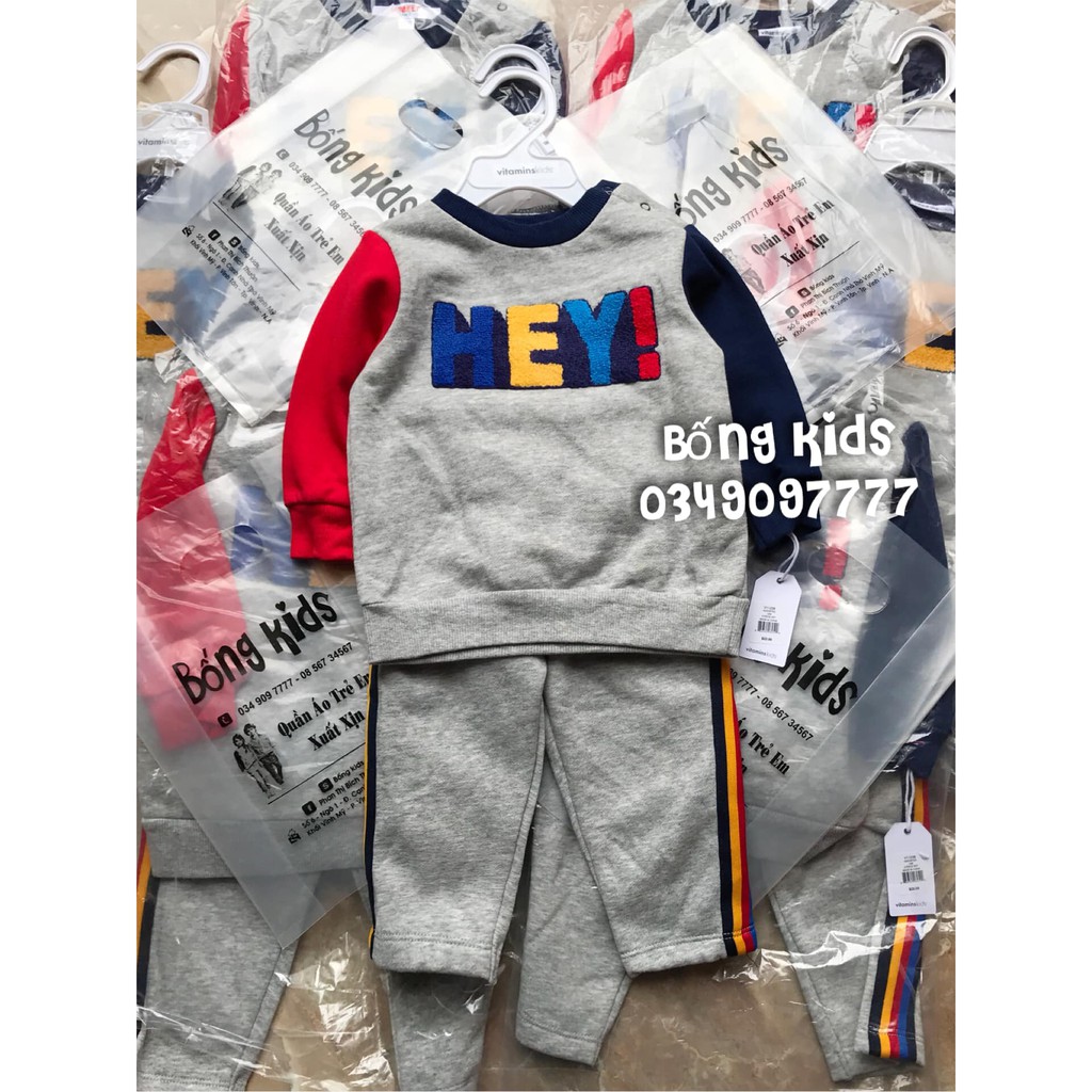 Bộ Nỉ Bé Trai HEY! Vitamins Kids