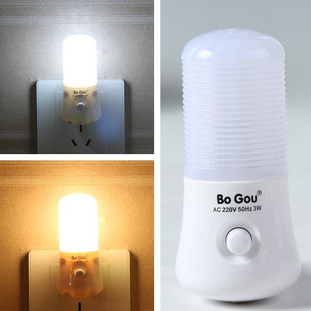 Đèn Ngủ Bogou Công tắc 3W  -  Đèn Ngủ Led Gắn Tường 4 Bóng 3w Có Công Tắc Bật / Tắt - Đèn chùm