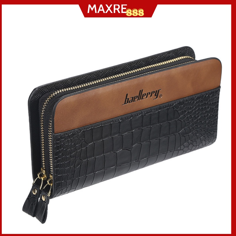 Bóp ví cầm tay nam nữ Baellerry da Pu cao cấp siêu bền phong cách thời trang Hàn Quốc sang trọng cá tính (2 khóa)