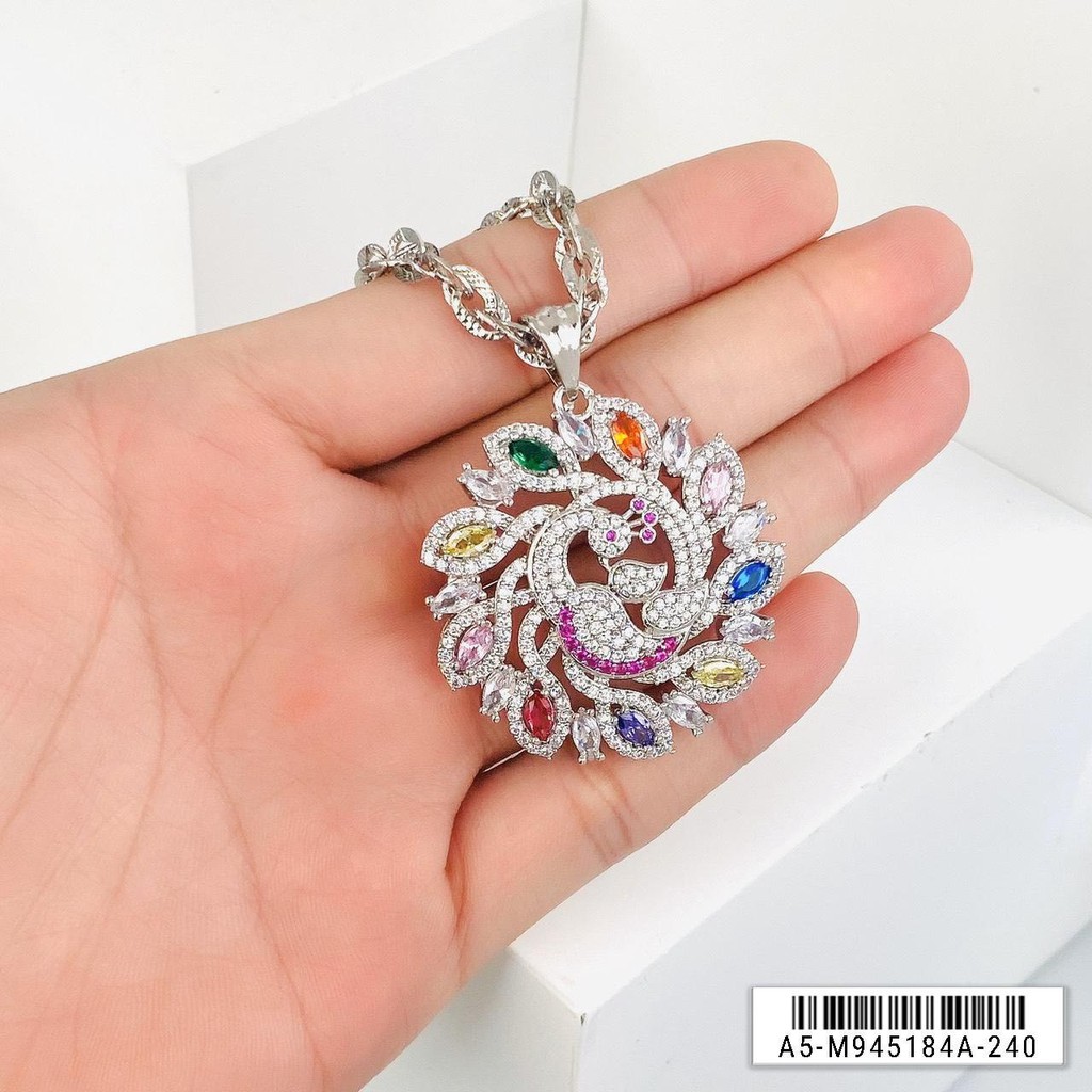 Dây Chuyền Nữ Bạch Kim Chim Công 1501205 ( 01 Dây + 01 Mặt ) - Mang rất sang, đẹp - Không Dị Ứng, Không Phai Màu -