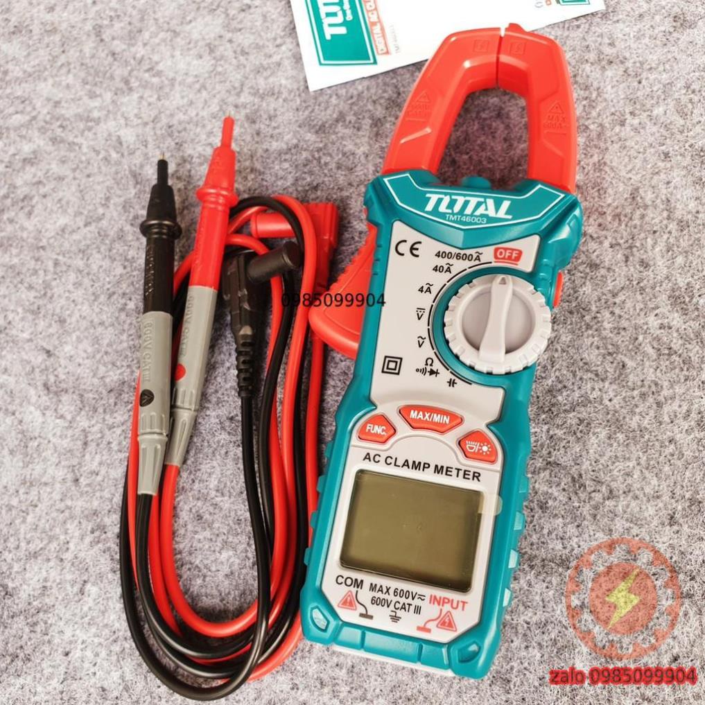 Ampe kẹp kìm cao cấp Total TMT46003 Đồng hồ kẹp đo dòng vạn năng Điện trở - dụng cụ đo lường AC