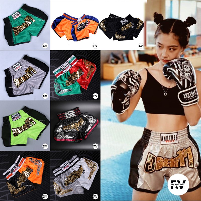 Quần Muay Thái Another Boxer Chính Hãng Muay Thai Short Chất Liệu Satin Cao Cấp Sang Trọng 2021