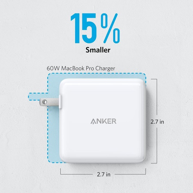 Sạc Siêu Nhanh 60W Anker PowerPort Atom PD 2  - A2029 - 2 Cổng Type C - Hàng Chính Hãng - Mới 100% Nguyên Hộp