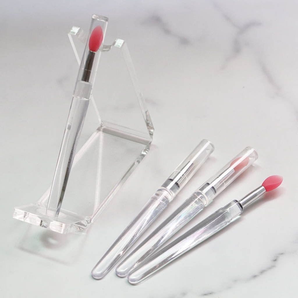 Cọ Trang Điểm Phấn Mắt / Môi Bằng Silicone Trọng Lượng Nhẹ Có Nắp Đậy Đa Năng Dành Cho Bạn Nữ