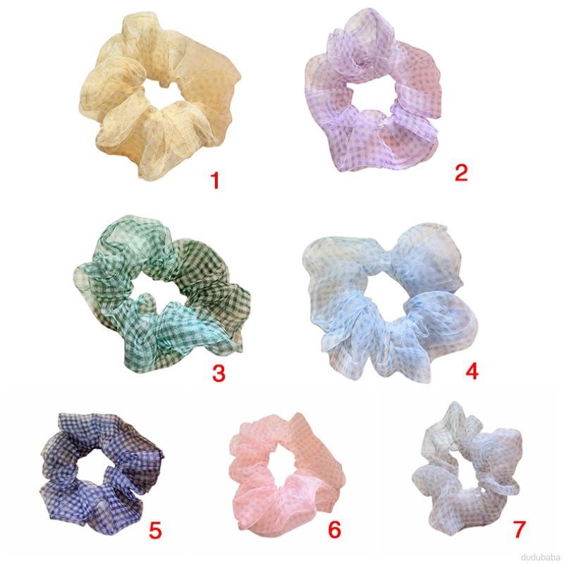 Dây buộc tóc co giãn họa tiết kẻ sọc phong cách retro thời trang dành cho nữ