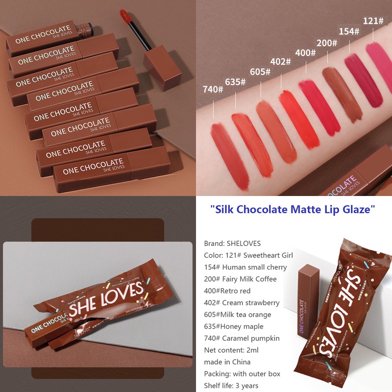 [Hàng mới về] Son Kem Beauty Glazed Tông Lì Dưỡng Ẩm Chống Nước /Beauty Glazed Chocolate Fog Surface Matte Lip Gloss Natural Long Lasting Moisturizing No Fading Non-stick Velvet Lip Glaze /Son kem Beauty Glazed màu mịn có dưỡng thời trang xinh xắn với 12