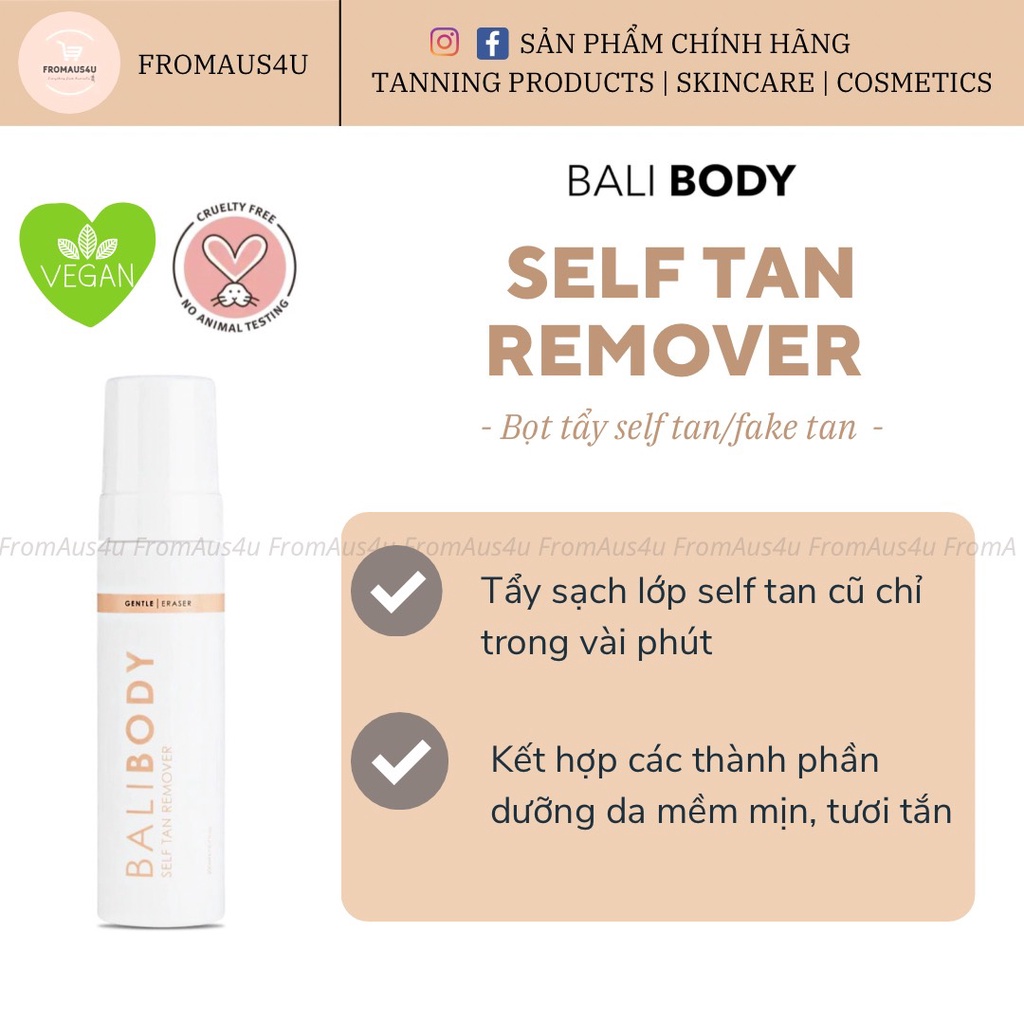 Bọt tẩy tan da Balibody Self Tan Remover