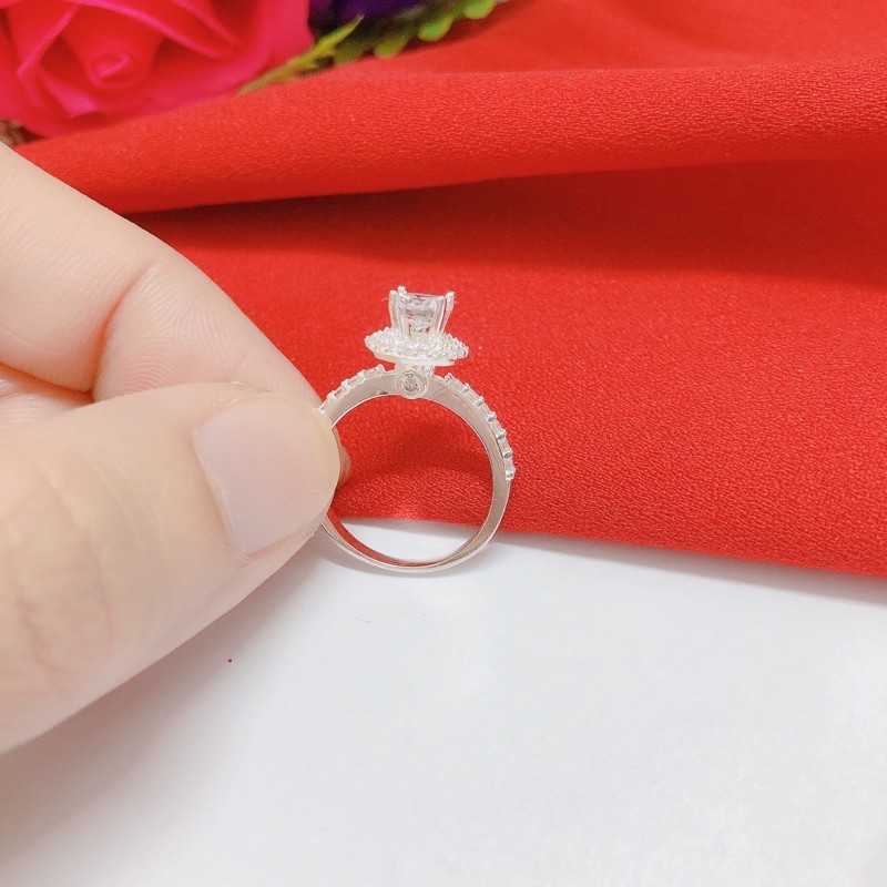 Nhẫn nữ bạc ta đá cao, nhẫn bạc bibi silver sang chảnh