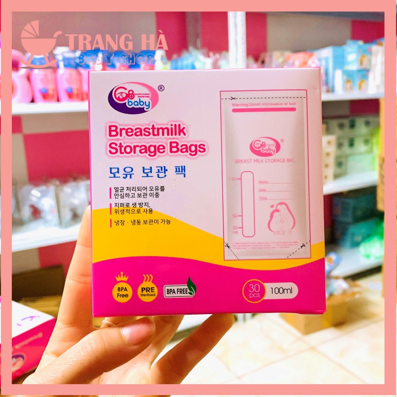 𝑺𝑨𝑳𝑬 𝑺𝑶̂́𝑪  TÚI TRỮ SỮA GB BABY 100ML HÀN QUỐC HỘP 30 TÚI