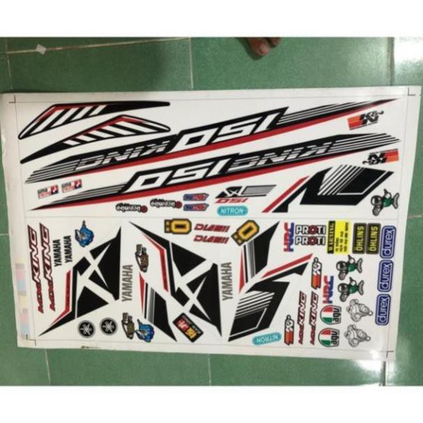 Tem xe ex 150 trắng đỏ