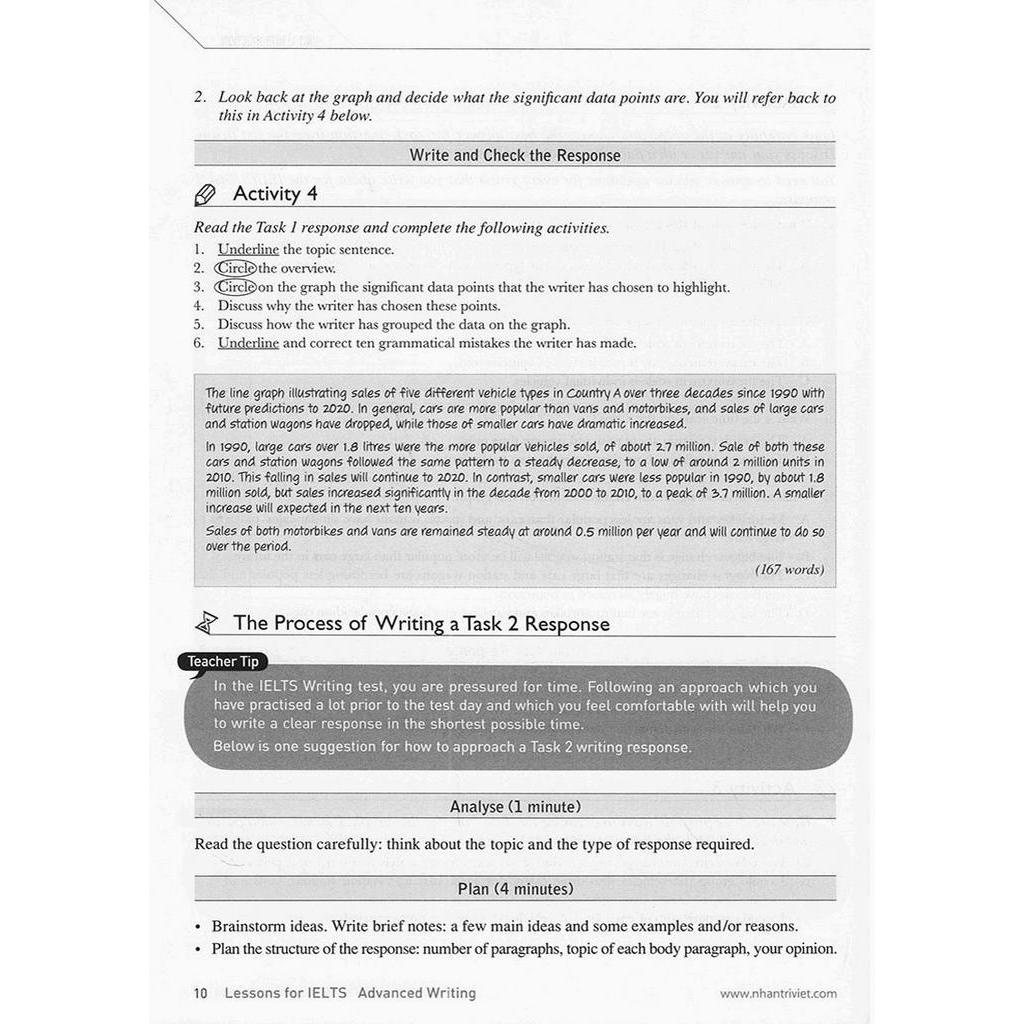 Sách Lessons For Ielts Advanced Writing