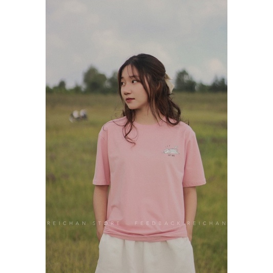 Áo Thun Cotton 100% 4 Chiều Vải Mềm Mịn Màu Hồng Màu Da Pastel Basic Reichan