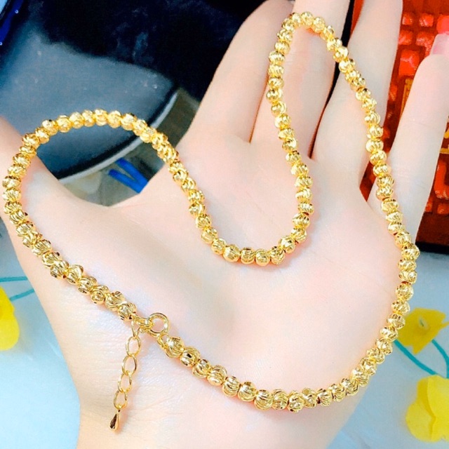Dây chuyền bi màu vàng 18 cao cấp