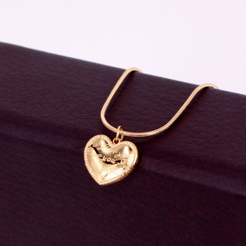 Dây Chuyền Sợi Mì Trái Tim Titan Ko Đen TT 3434