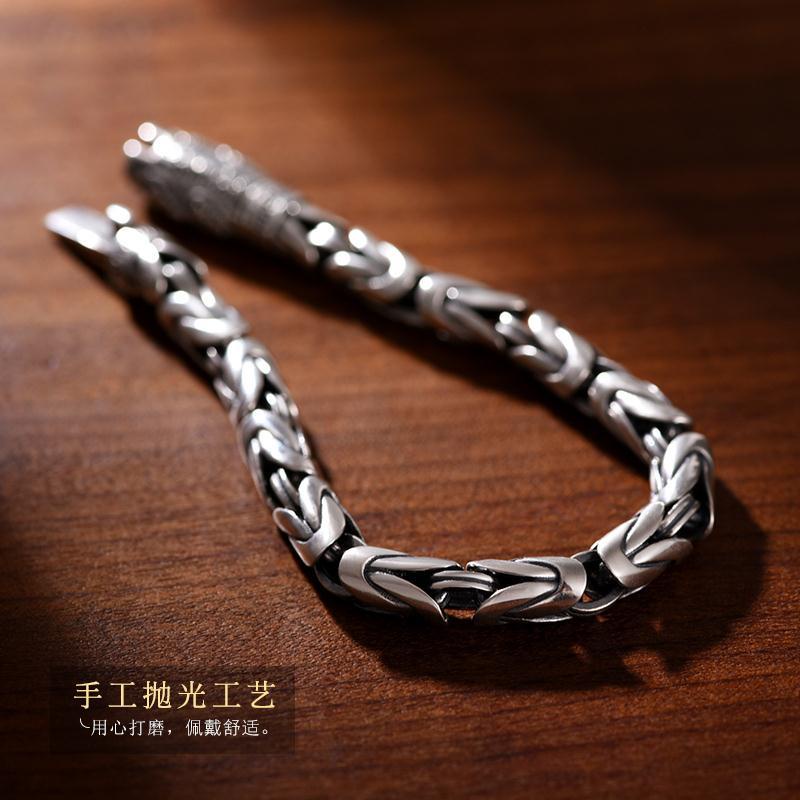 Vòng Tay Dây Bện Bằng Bạc 925 An Toàn Phong Cách Hip Hop Thái Lan Haobing Boutiqu