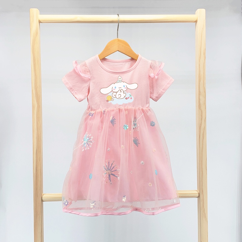 Đầm Bé Gái In Hoạ Tiết Hoạt Hình Cinnamoroll Phong Cách Hàn Quốc Xinh Xắn 2022