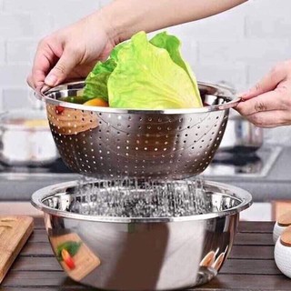 Sét 5 bộ rổ chậu inox
