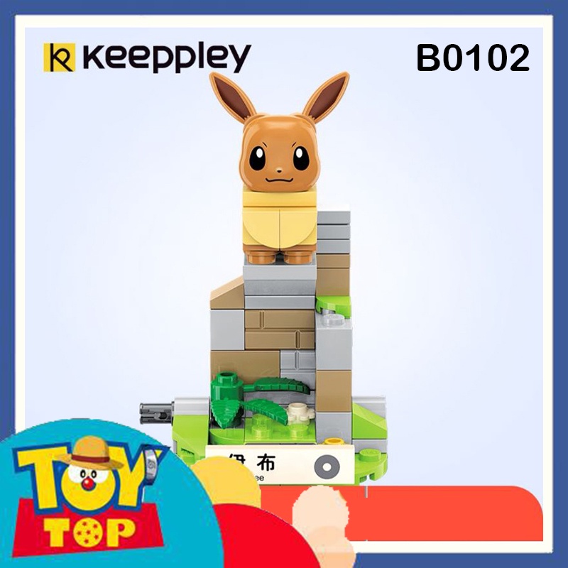 Đồ chơi lắp ráp Pokemon các mẫu Pikachu Eevee Meowth .. xếp hình Keeppley B0101 B0102 B0103
