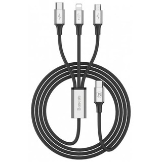 Dây cáp sạc nhanh 3 in 1 chuẩn 3,5a type-c to lightning / type-c / micro usb hiệu baseus rapid series 3 - hàng nhập khẩu