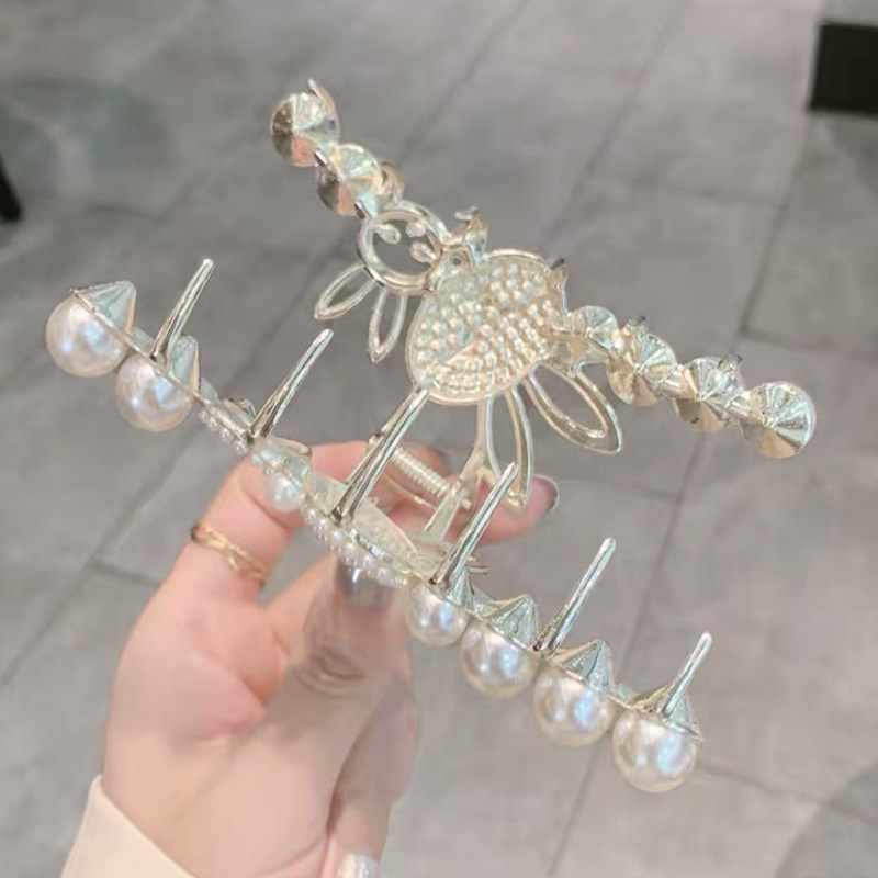 Kẹp Tóc Đuôi Ngựa Đính Ngọc Trai Và Thỏ Dễ Thương Phong Cách Hàn Quốc Chất Lượng Cao