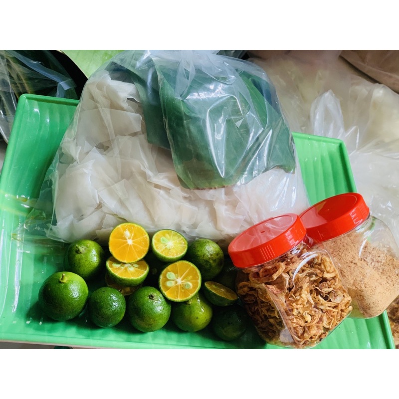 set 1kg bánh tráng rìa phơi sương kèm nhuyễn hành phi không tẩm bột