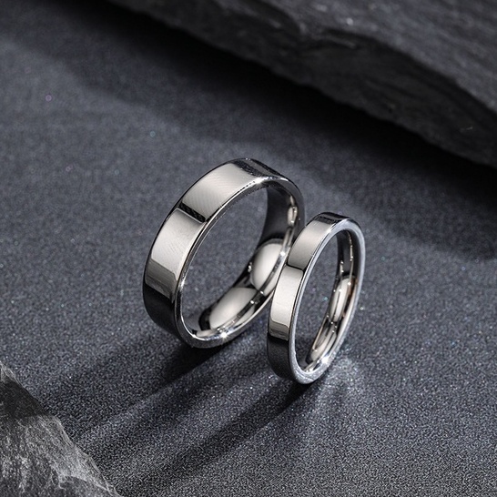 Nhẫn tròn unisex thời trang nam nữ titan - Nhẫn trơn Plain Ring Loki Accessories Nam nữ Unisex Màu bạc không gỉ