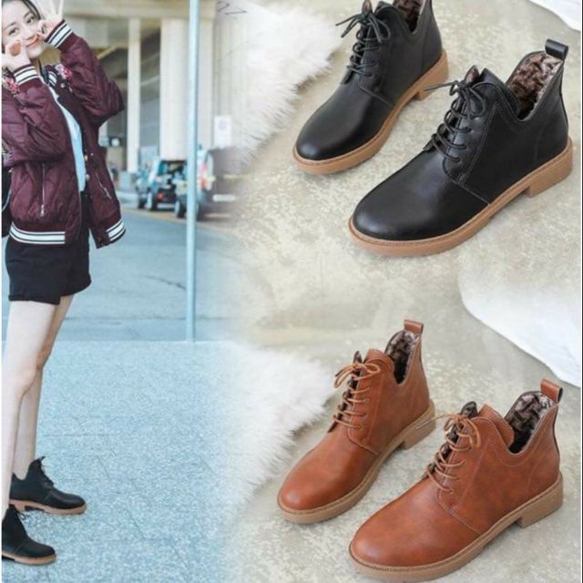 (free ship) Bốt nữ cổ thấp da trơn cao cấp