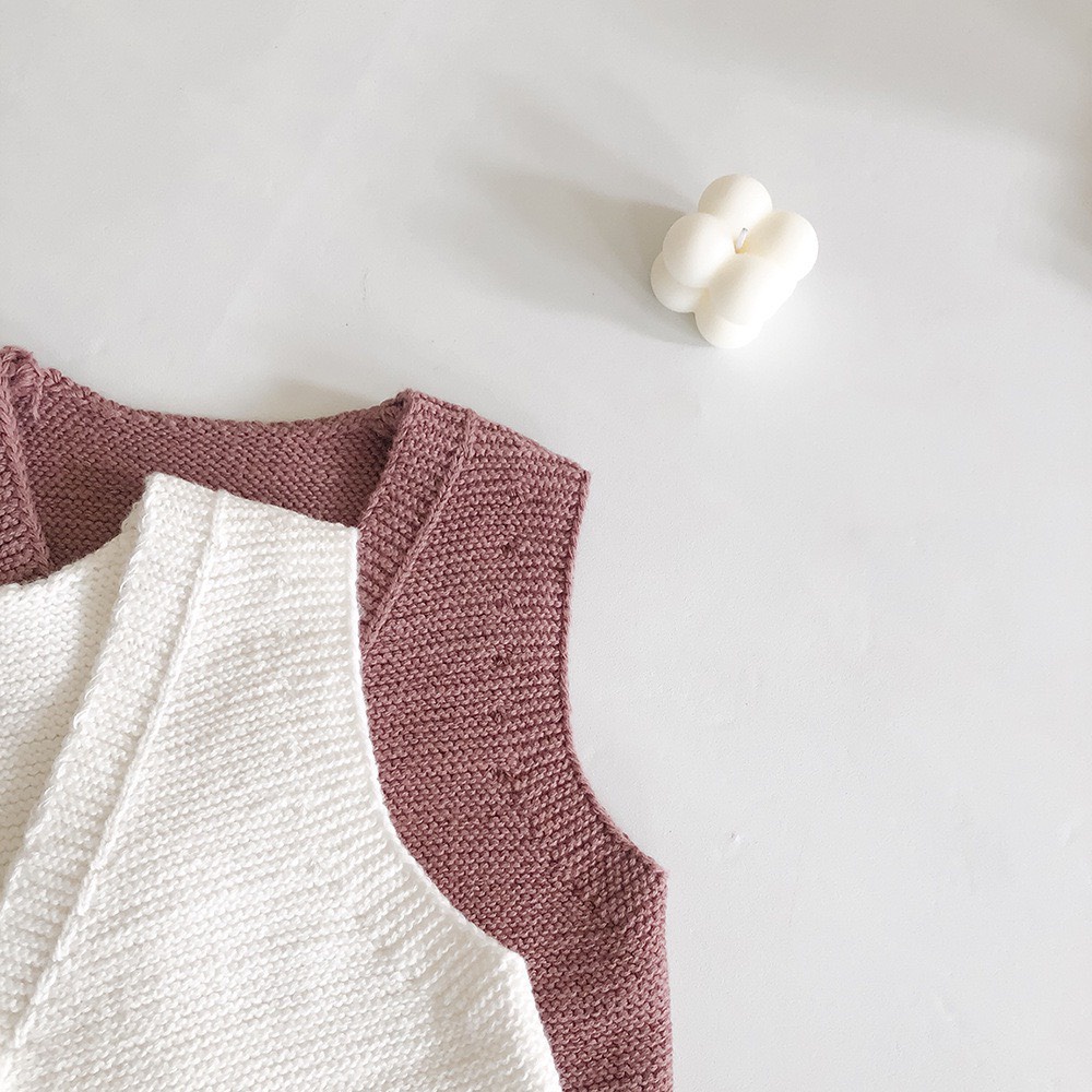 Áo gile cho bé trai bé gái từ sơ sinh đến 2 tuổi chất liệu len mềm mại, phong cách vintage nhẹ nhàng dễ phối đồ