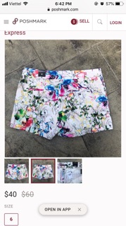 Quần short kaki thun hoa văn EXPRESS