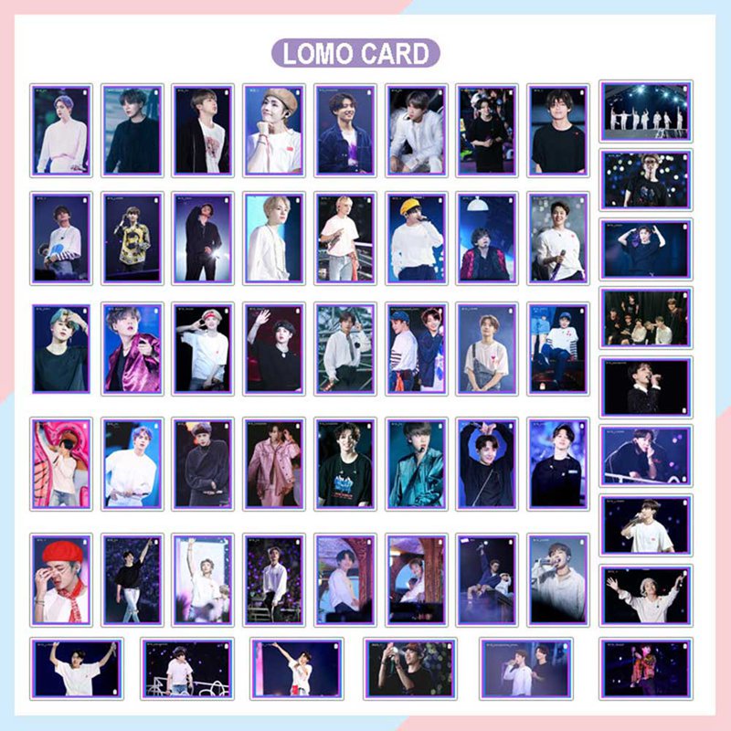 Hộp 54 thẻ ảnh lomo card nhóm nhạc Kpop Bts